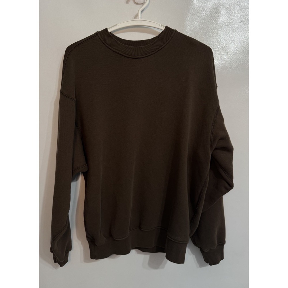 Elwood Core Crewneck Sweatshirt Brown Organic Cotton Oversized Mens XS